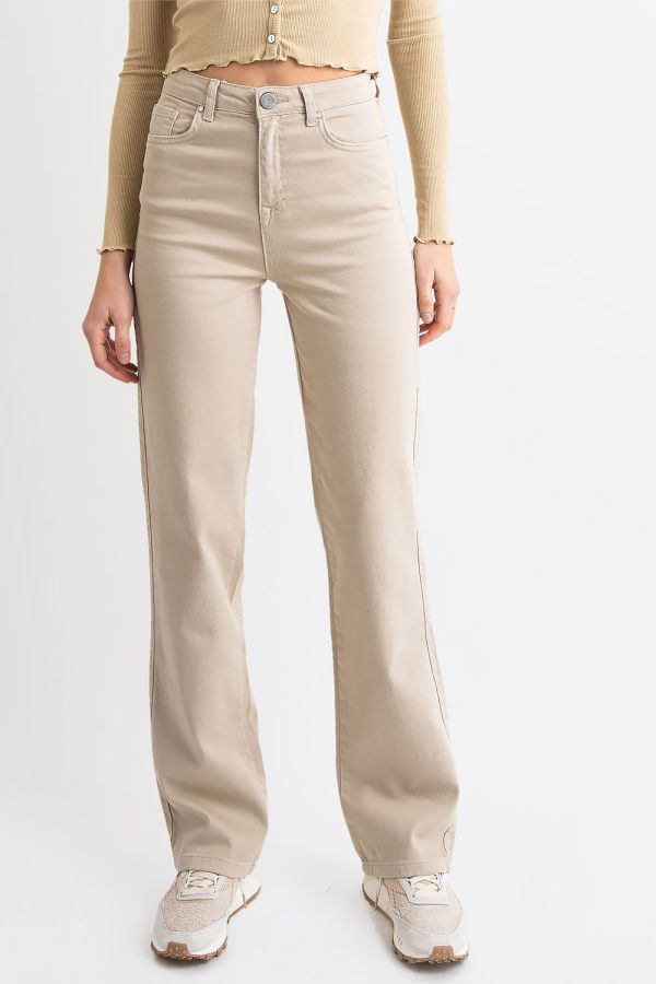 High waist Wide Jeans - Rory Dark Beige