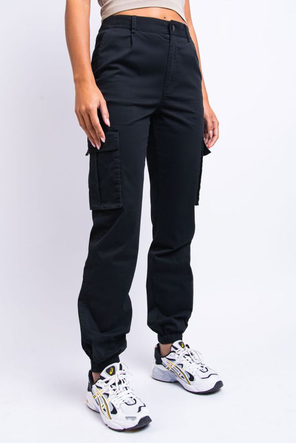 High Waist Cargo Pants - Texas Black